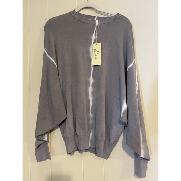 Elan Women's Tie Dye Crew 100% Cotton Slouchy Sweatshirt Sweater One Size NWT - Picture 2 of 7